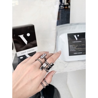 Couple Facet Ring (Black/White/Colorful)