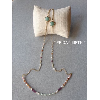 สายคล้องแมส (001AB) "FRIDAY BIRTH" หินสำหรับคนเกิดวันศุกร์