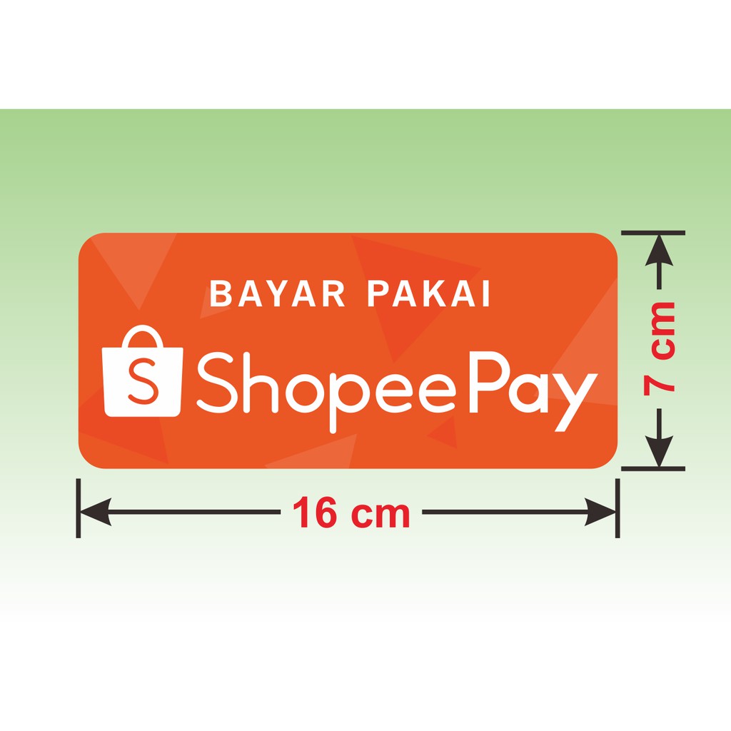 Shopee Pay Sticker สติ๊กเกอร์จ่ายดิจิตอล Shopeepay ไร้เงินสด 16 x 7 ซม. (2 ชิ้น)