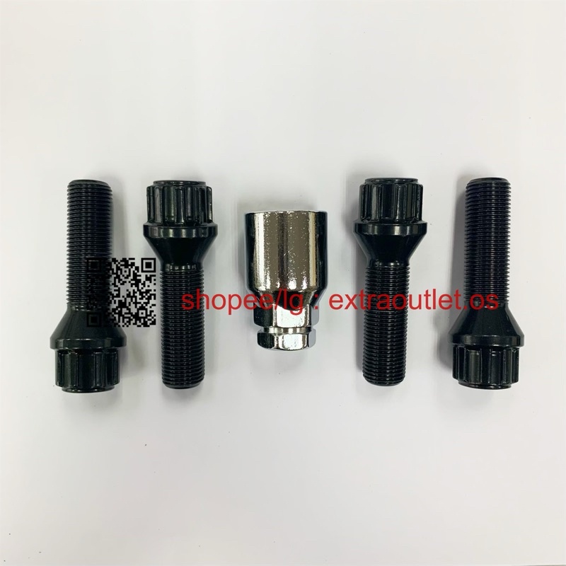 เหล็กคาร์บอนล็อคล้อความปลอดภัย Bolt Mercedes Porsche BMW Audi VW Security Nut F30 Mk7 Mk6 C200 A250 