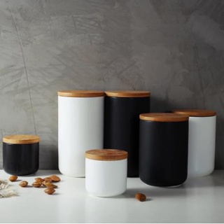 260ml / 800ml / 1000ml เซรามิคใส่เมล็ดดกาแฟ โถเซรามิคใส่เครื่องเทศมีฝาปิด โถเก็บธัญพืช เครื่องปรุง