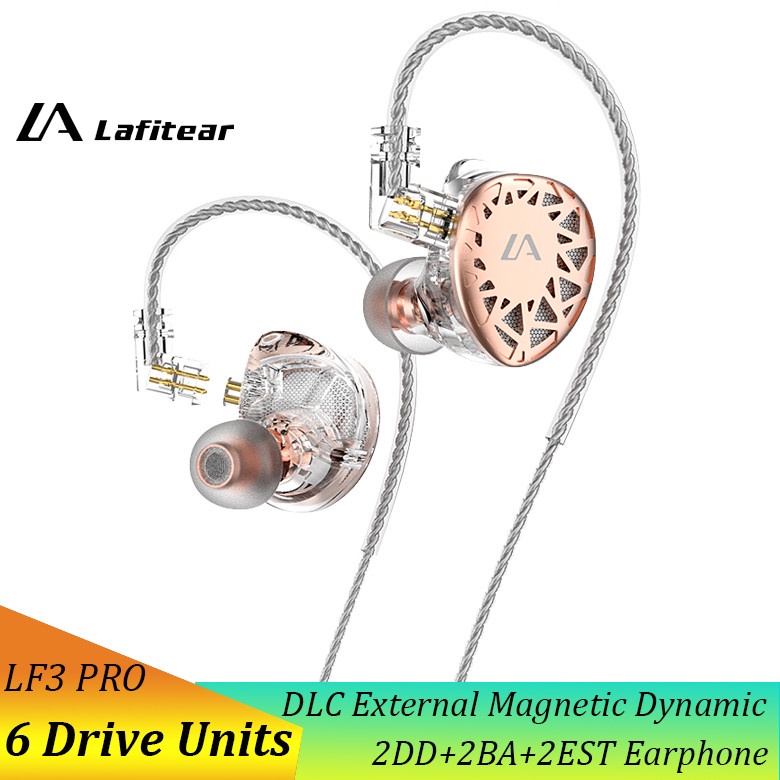 Lafitear LF3pro LF3 pro HIFI 1DD + 1BA + 1EST Dynamic driver Hybrid หูฟังชนิดใส่ในหูหูฟัง Monitor หู