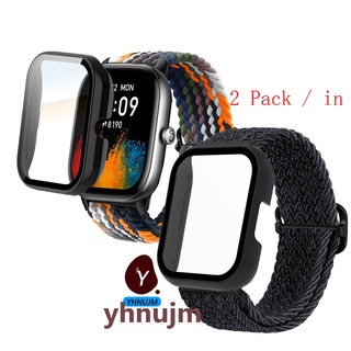 Amazfit Gts 4 Mini Strap Case ป้องกันหน้าจอ สําหรับ Amazfit Gts4 Mini Smart Watch Band สายรัดข้อมือไนลอน PC เคสกระจกนิรภัย ฟิล์มนาฬิกา อุปกรณ์เสริม