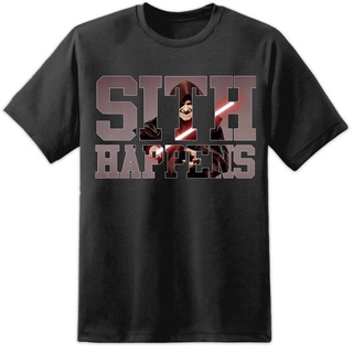 เสื้อยืดพิมพ์ลาย【HOT】S Sith Happens Emperor Palpatine Dart Vader Last Jedi Episode 8 T Shirt t-shirtTEE