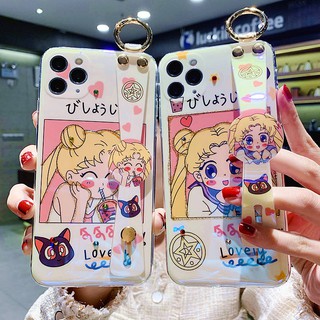 บลูเรย์ เพชร สายรัดข้อมือ น่ารัก สาว เคส huawei nova4 nova5 nova6 nova7 se nova7 pro p20 p30 p40 pro mate20 mate30 pro mate40 pro case ใหม่ หญิง คู่ ซิลิก้าเจล เปลือกนิ่ม เคส