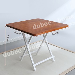 ราคาโต๊ะไม้พับได้  โต๊ะทานข้าว โต๊ะกินขาว วางของ โต๊ะสนาม ไม่ต้องประกอบ ประหยัดพื้นที่ 70x70x75CM