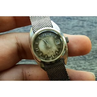 นาฬิกา Vintage มือสองญี่ปุ่น TECHNOS SKY LADY SWISS MADE ระบบ AUTOMATIC ผู้หญิง ทรงกลม กรอบเงิน หน้าเงิน หน้าปัด 27mm