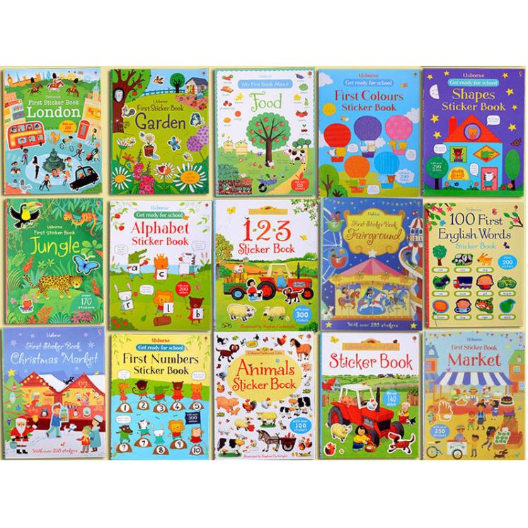 Usborne First Sticker Book หนังสือสติกเกอร์กิจกรรมสําหรับเด็กแบบโต้ตอบ