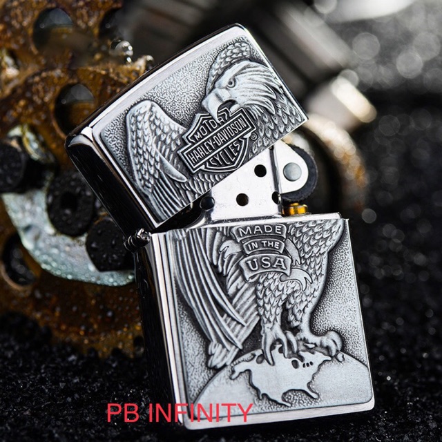 ไฟแช็คทรง ZIPPO ลาย HARLEY (เติมแก๊ส)