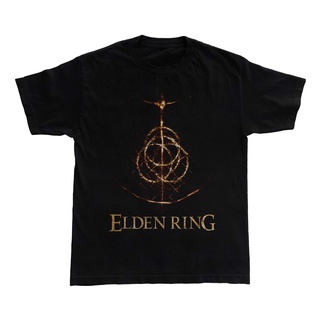 เสื้อยืด แบบหนา พิมพ์ลายโลโก้เกม Elden Ring Dark Souls สําหรับผู้ชาย