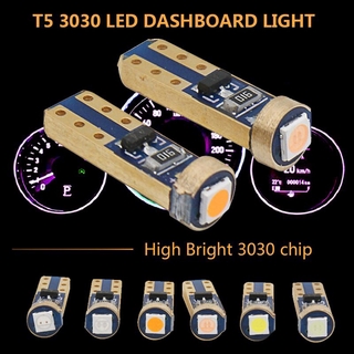 หลอดไฟรถยนต์ T5 Led W3W W1.2W 1Smd Dc12v Super Bright 3030 Led 10 ชิ้น