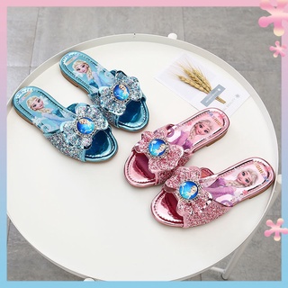 Girls slippers outdoor wear summer childrens fashion princess shoes medium and large childrens home non-slip soft sole Princess Aisha slippers