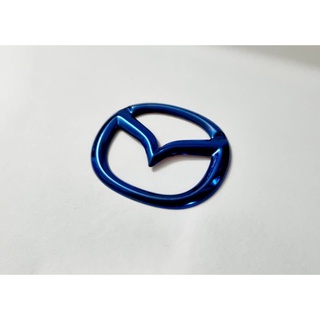 โลโก้ MAZDA พวงมาลัย สีน้ำเงิน ( LOGO ติดพวงมาลัย แป้นแตร Mazda2 Mazda3 CX-3 SkyActiv ปี 2015-2020 )