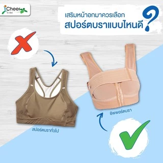 ซัพพอร์ตบรา​ ชุดชั้นใน บรา​ หลังเสริมหน้าอก​ ซิปหน้า ไอเชียร์ ICheer ​ รุ่น​ Comfort Cotton สีเบจ