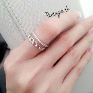 พร้อมส่ง💍แหวนเพชรcz โซ่สองชั้น (รุ่น P05)