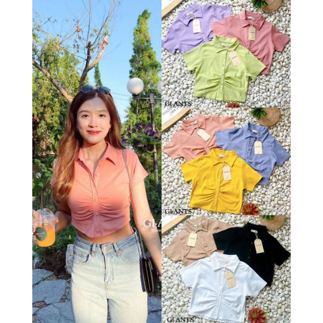 Gi-ants1️⃣5️⃣0️⃣ เสื้อครอปคอปก​  งานป้าย