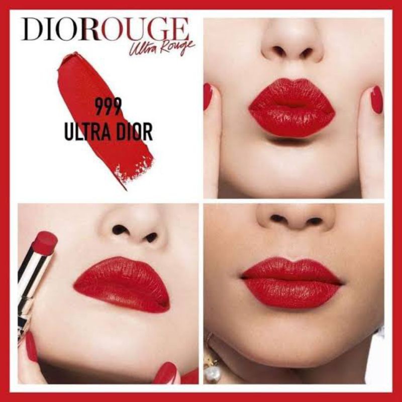 Dior Rouge ดิออร์รูจลิป ลิปดิออร์ Lipstick สี999 เนื้อแมตต์ ซาติน เวลเวท ขนาด(3.5g)