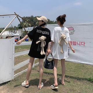 เสื้อยืดแต่งตุ๊กตาน้องหมีมาเป็นตัว 🧸