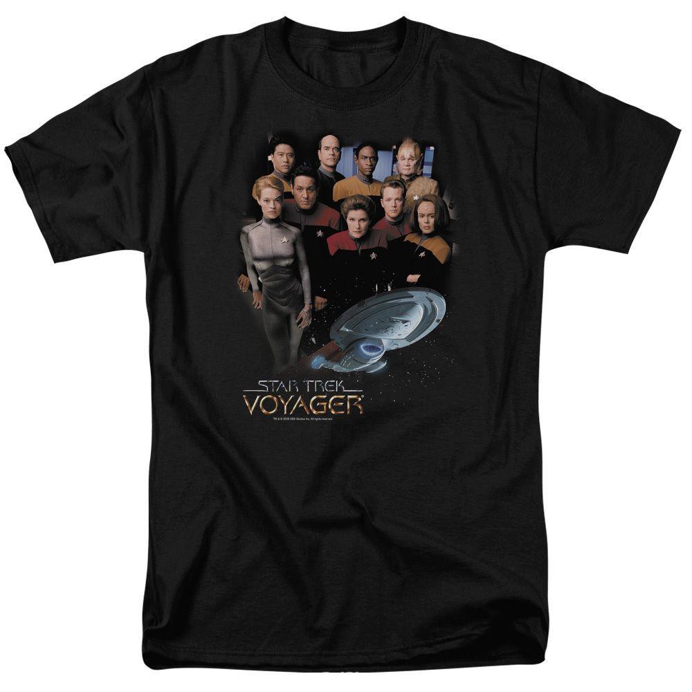 เสื้อยืดคอกลมแขนสั้นลาย Star Trek Voyager
