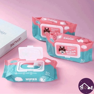 ปลีก/ส่ง ทิชชู่เปียก 80 แผ่น กระดาษเปียก Baby Wipes กระดาษทิชชู่เปียก สูตรน้ำบริสุทธิ์ ผ้านุ่มชุ่มชื่น【Banlu371】