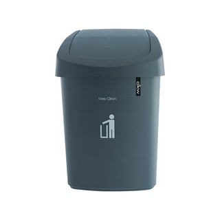 ดีเคดับบลิว ถังขยะเหลี่ยม ฝาสวิง สีเทาทึบ ขนาด 25 ลิตร DKW square waste bin, solid gray swing lid, 25 liters