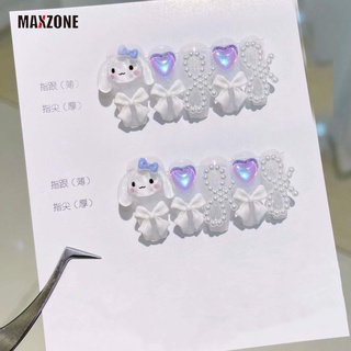 Maxzone เล็บปลอม ลายการ์ตูน Cinnamoroll 3D แฮนด์เมด ถอดออกได้ สําหรับเด็กผู้หญิง