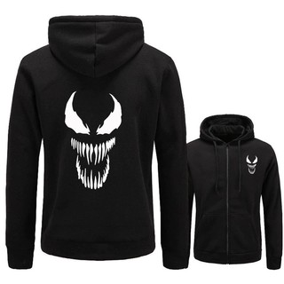 ฤดูหนาวเสื้อผ้า Venom ใหม่พิมพ์ซิป Hoodie Men hoodies เสื้อแจ็คเก็ต Cotton Outerwear