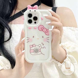 SAMSUNG เคสโทรศัพท์มือถือ ลายการ์ตูนเฮลโลคิตตี้ ประดับโบว์ สําหรับ ซัมซุง A14 A04s A03s A04 A13 A12 A53 A32 A04E A03 A52 A73 A23 A22 A02s A50 A51 A52s A50s A21s A71 A11 A33