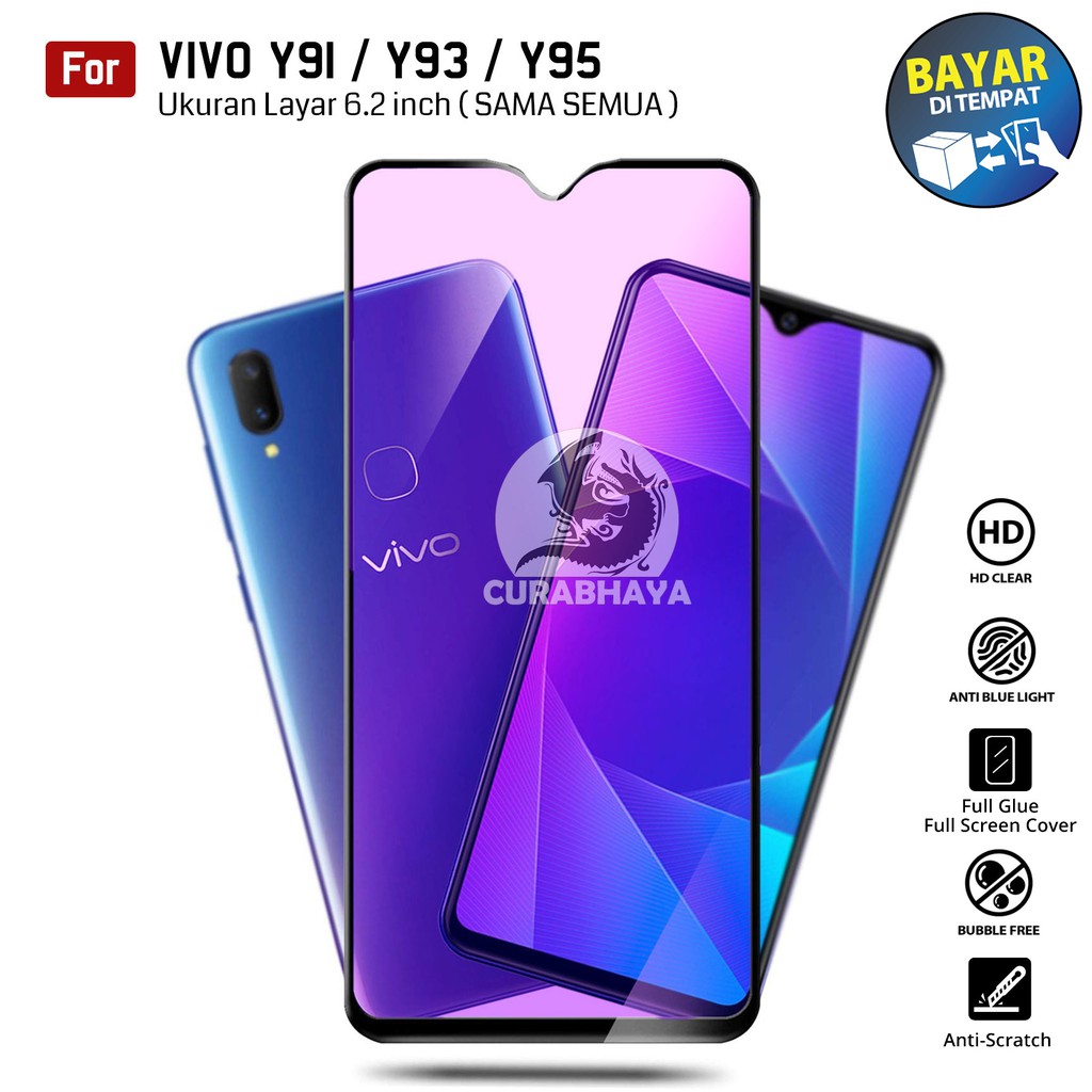 (Glossy) Anti Blue Light กระจกนิรภัยสําหรับ Vivo Y91 / Y93 / Y95 Premium 9H ป้องกันรังสี