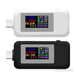 GODD  KWS-1902C Type-C Colorful Display USB Tester Current Voltage Monitor Power Meter Mobile Battery Bank Charger Detector