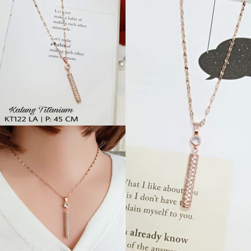 สร้อยคอไทเทเนียมผู้หญิง/สร้อยคอไทเทเนียม KT122-123 LA