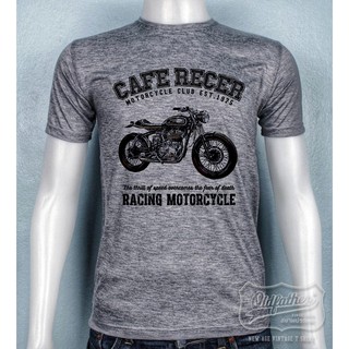 TK 27 เสื้อยืดคอกลมวินเทจ สกรีนลาย CAFE RACER Vintage ผ้า Tk สวมใส่สบาย ไม่หด ไม่ยืด ไม่ย้วย