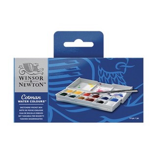 สีน้ำก้อนชุด 12 สี Winsor&amp;Newton 12สี cotman