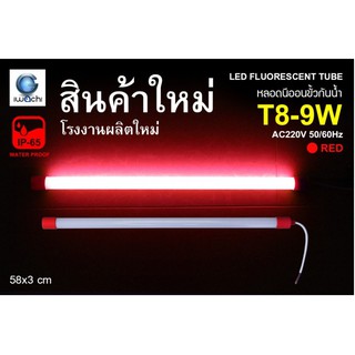 IWACHI หลอดนีออนสี ขั้วกันน้ำ รุ่นใหม่ LED T8 9W สีแดง