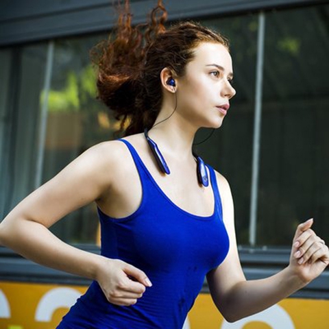 Wireless Bluetooth headset binaural hanging neck sports running ...