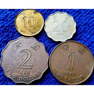 เหรียญ​ฮ่องกง Hong​ Kong, ชุด​10,20Cent,1,2Dollar,#1310,   ใช้แล้ว