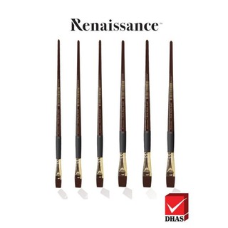 เบอร์ 0 - 10 เรนาซองซ์ พู่กันสีอะคริลิก ชนิดแบน Renaissance Acrylic Colour Flat Brush