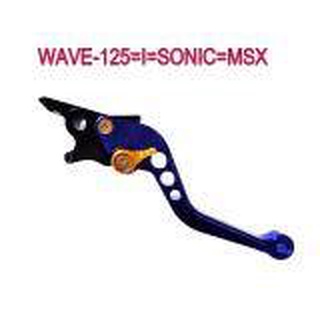 A มือเบรค ปรับระดับได้ งาน CNC สำหรับ WAVE100=125=110i=SONIC=MSX สีน้ำเงิน