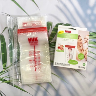 (NUK®) Simply Natural Seal n Go Breast Milk Bags 25 Pre-Sterilized Storage Bag (6 oz, 180ml) ถุงเก็บน้ำนมแม่ ขนาด 180ml