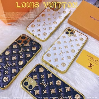 เคสหนังนิ่ม ป้องกันเลนส์กล้อง ลาย LV พร้อมกล่องของขวัญ สําหรับ iPhone 13 Pro Max 12 11