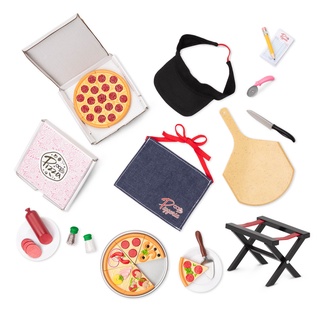 Our Generation -MEDIUM PIZZERIA ACCESSORIES (BD35183Z) - เซ็ตอุปกรณ์เสิร์ฟพิซซ่าสำหรับตุ๊กตา