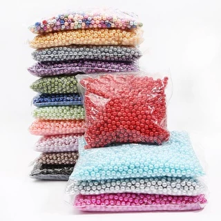 3/4/6/8/10 มม.ABS No-Hole เลียนแบบลูกปัดมุกที่มีสีสันรอบลูกปัด DIY Craft Filler สําหรับครีมกาวเคสโทรศัพท์ตกแต่ง