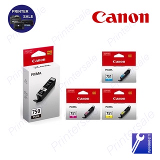 ( Pack รวม ) Canon PGI-750/CLI-751 Pack รวม 4 สี หมึกพิมพ์ของแท้ หมึกแท้ ส่งเร็วส่งด่วน by printersale