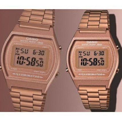 นาฬิกาแฟชั่น CASlO ฟรีกล่อง นาฬิกาข้อมือคาสิโอ้ นาฬิกาcasio รุ่นB640WC-5A คาสิโอ้โรสโกลว์ กันน้ำ100% นาฬิกาผู้หญิง RC610