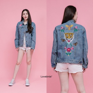 Tiger Flower Jean Jacket