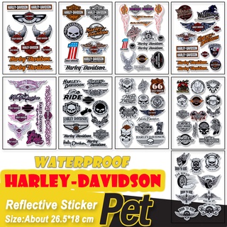 สติ๊กเกอร์ harley - davidson สะท้อนแสงสําหรับตกแต่งรถจักรยานยนต์