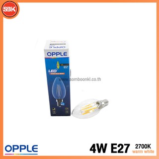 OPPLE หลอดไฟ หลอดจำปา LED Filament C35 4W E14 Warm White