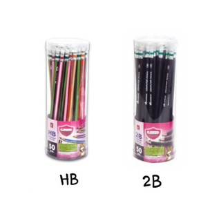 MASTER ART มาสเตอร์อาร์ต ดินสอไม้ ดินสอดำ HB , 2B บรรจุ 50 แท่ง Pencil