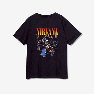 เสื้อยืดผ้าฝ้ายพิมพ์ลายเสื้อยืด NIRVANA พื้นฐาน สําหรับผู้ชาย และผู้หญิง S - XL (หน้าจอ) S-4XL