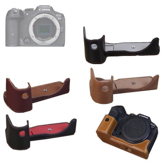 R7 เคสหนัง PU ครึ่งตัว ฐานป้องกัน สําหรับกล้อง Canon EOS R7